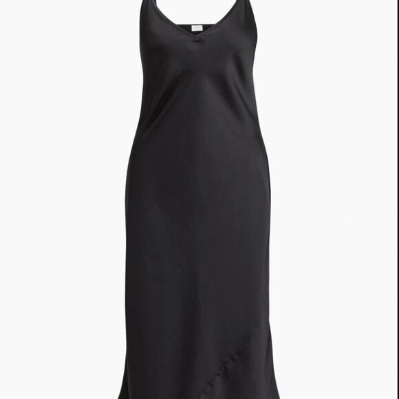 Wilfred Only Slip Satin Midi Dress- Black 2XS - Picture 6 of 9